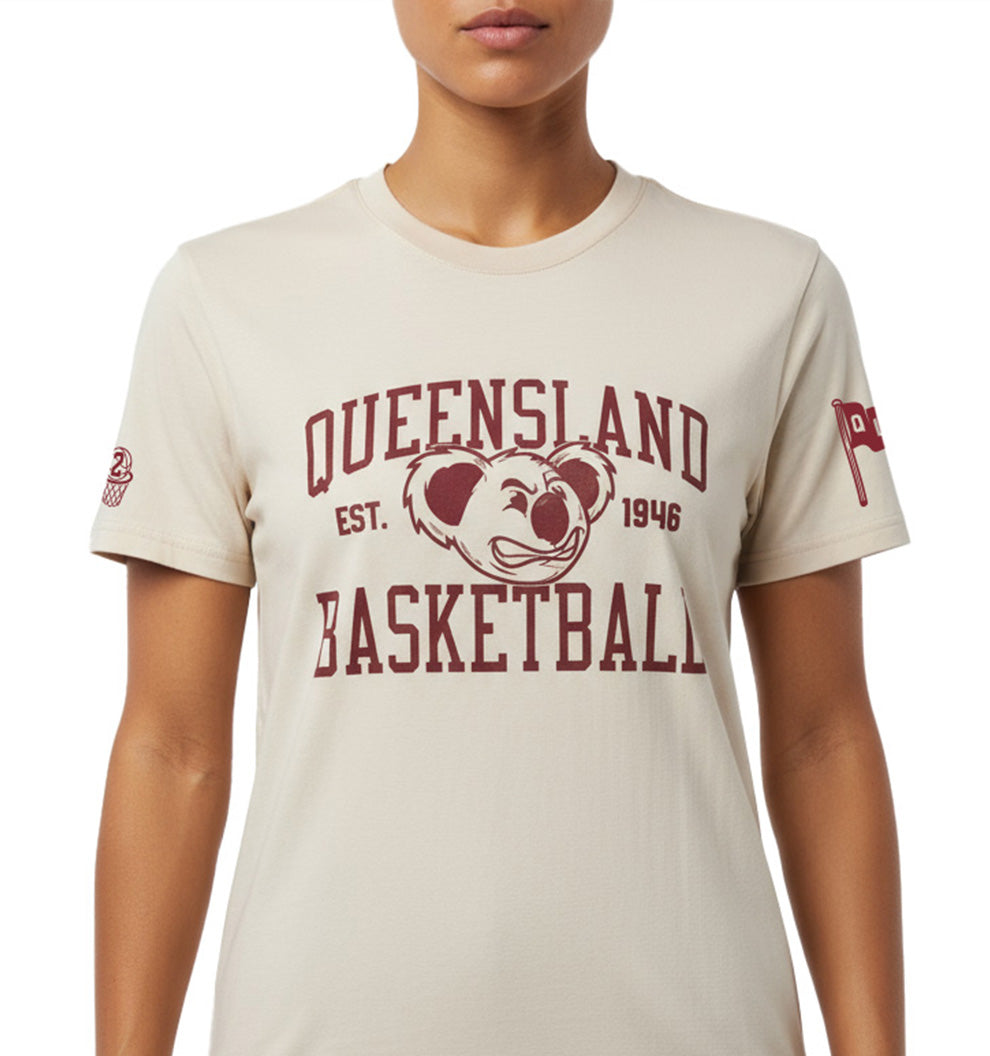 2026 QLD Basketball Koala T-shirt - BONE