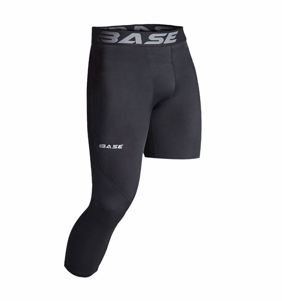 BASE Men's Adapted 3/4 Tights - Black (Left leg short)