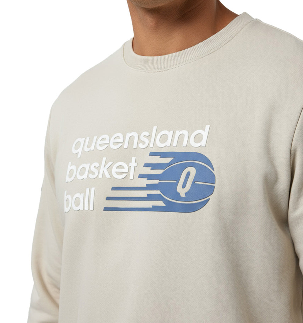 2026 QLD Basketball Crew Neck - ECRU