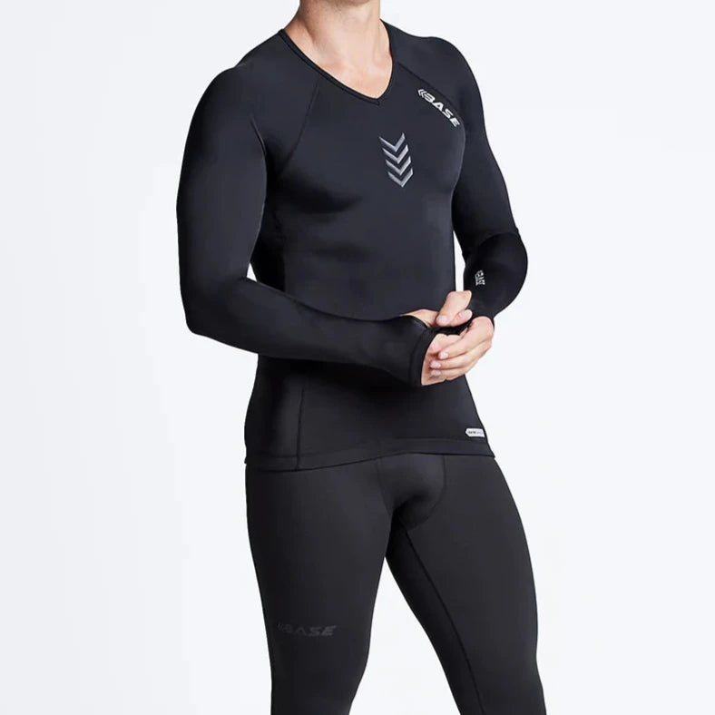 BASE Men's Long Sleeve Compression Tee - Black