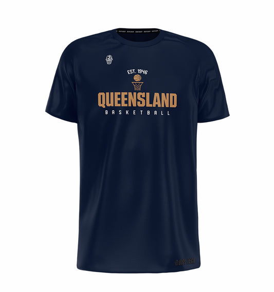 2025 QLD Basketball Dry Tech Tee - Navy