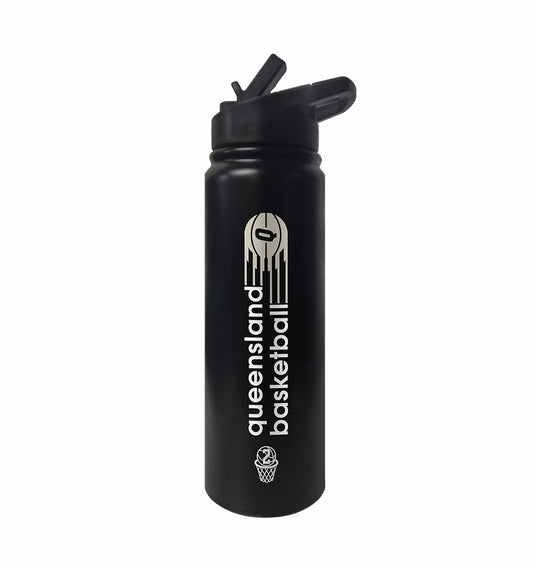 2026 QLD Basketball Pro-steel Bottle - BLACK/CREAM