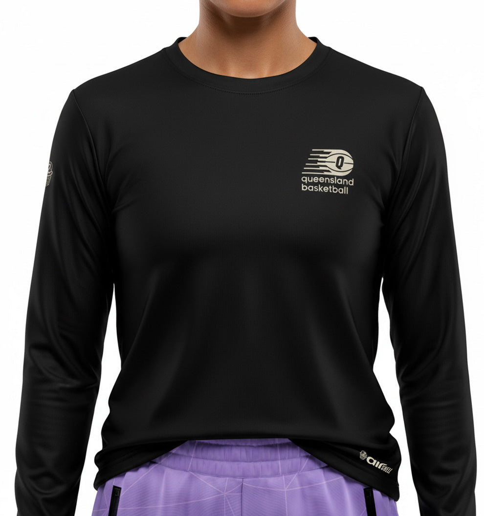 2026 L/S Air Shell Crew Neck - BLACK